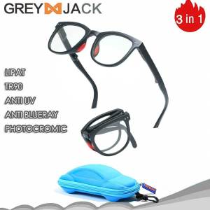 Grey Jack Kacamata Anak Antiradiasi Blueray Photocromic Anti UV Bisa Di Lipat TR90+Silicon Terbaru Fashion Anak Laki-laki dan Perempuan 666