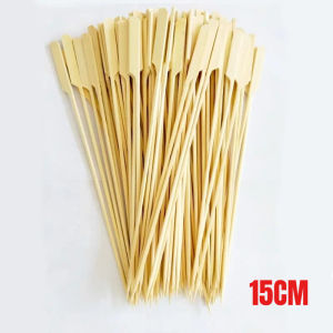 200Pcs Disposable Bamboo Sticks Natural BBQ Bamboo Skewers Fruit Cocktail Party BBQ Tools 15/18/20cm