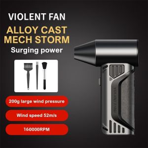 XENIA ความเร็วลม52เมตร/วินาที พัดลมเทอร์โบเจ็ทขนาดเล็ก ความเร็วสูงมาก 160000รอบต่อนาที พัดลมมือถือที่มีความรุนแรง แบบพกพาได้ ปรับความเร็วได้3ระดับ เครื่องเป่าลมไฟฟ้า บ้านในบ้าน