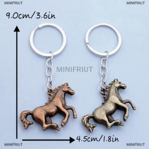 [COD] MINIFRIUT Vintage Metal Horse Keychain Pendant Backpack Hangings Decoration Souvenirs Gifts
