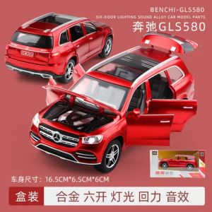 【WJ】1:32 Benz MB GLS580 big G car toy alloy diecast car model pull back with sounds and light simulation collection off-road vehicle toy car for kids boy gift