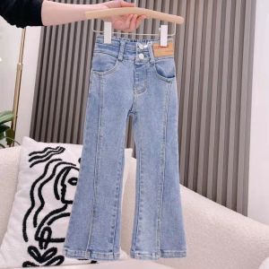 Trẻ em jeans quần lót bé gái quần loe quần xẻ quần đũng chuông quần áo bé gái