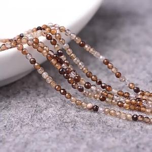 Hongxi Rui Crystal Coffee striped agate cut surface DIY Ornament Accessories Coffee striped agate semi-finished product