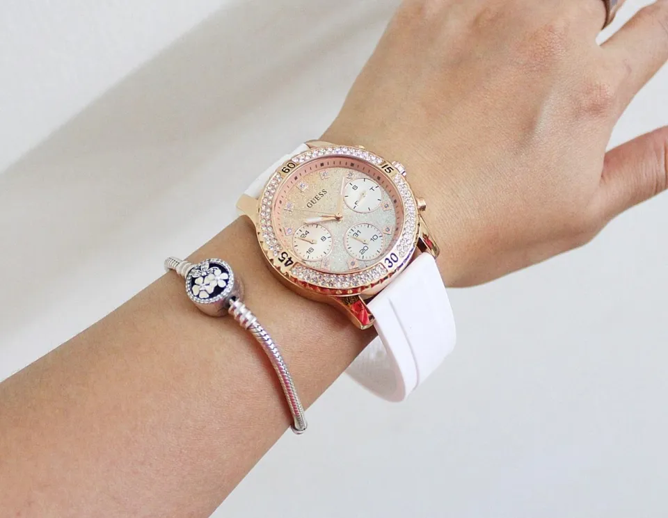 Guess confetti discount watch rose gold