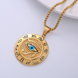 Horus Ancient Egypt Pendant Necklace Zinc Alloy Eye of Horus Ancient Egypt Pendant Necklace for Women Men Amulet Fashion Jewelry Gifts