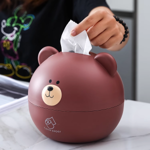 Toilet Tissue Paper Storage Box Roll Draw Paper Nordic Style Restaurant Cute Bear Home Deco Cartoon 北欧卡通小熊纸巾盒多功能卷纸抽纸收纳盒
