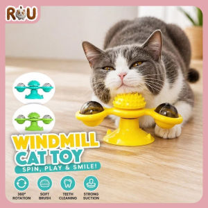 Pet Cats Toys Whirling Puzzle Training Turntable Supplies Windmill Ball Type Interactive for At Kitten Play