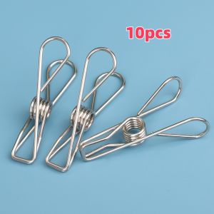 แพ็ค10ชิ้น ตะขอ หนีบที่หนีบผ้า  คลิปลวดสแตนเลส/คลิปสแตนเลสพร้อมคลิปตะขอ ที่หนีบผ้า ไม้หนีบผ้าสแตนเลสG3354