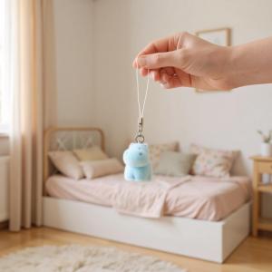 Hmeme Đổ xô chim cánh cụt hà mã động vật Móc khóa điện thoại dây nhựa dễ thương hổ Hải Ly Gấu tê giác Túi Tai nghe trường hợp Mặt dây chuyền