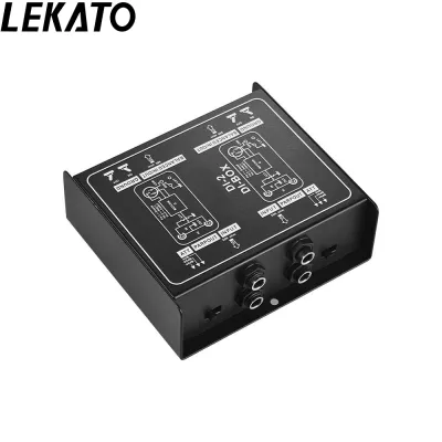 LEKATO Passive DI Box Untuk Gitar Dan Bass 2 Saluran Rendah Noise Audio Converter Instrumen Kotak Langsung