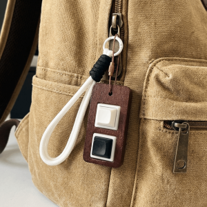 DUDLEYB Wooden Material Wooden Fidget Keychain Push Button Press Stress Relief Pendant Student Squishy Texture Mechanical Keycaps Stress Relief