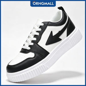 ORNGMALL Người Đàn Ông Của Màu Đen ngôi sao trắng Giày thể thao đế bằng thoáng khí chất liệu da PU Không-Không Giày xỏ đế dày Thoải Mái Giản Dị Giày Cho Hàng Ngày/Làm Việc/Ngoài Trời