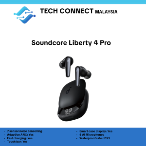 Anker A3954 Soundcore Liberty 4 Pro Noise Cancelling Wireless Earbuds 7-Sensor and Real-Time Adaptive Noise Cancelling