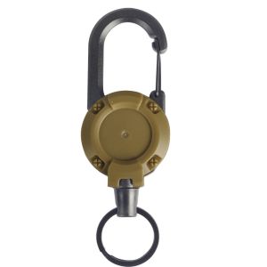 Retractable Keychain Badge Reel Heavy Duty Anti Theft Carabiner Key Ring Steel Cord Holder