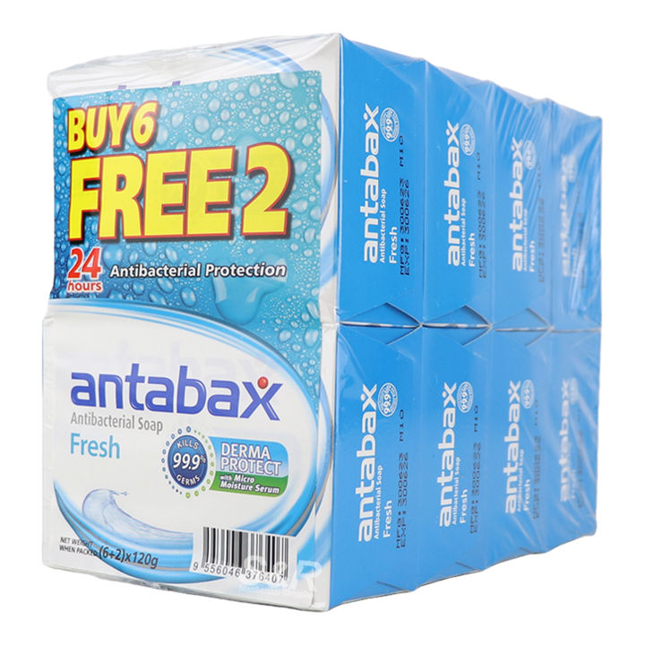 Antabax Anti-Bacterial Fresh Derma Protect Bar Soap 110 g x 8 pcs
