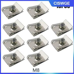 CISWGE 10pcs thép không gỉ U loại Clip với chủ đề M6 M5 M4 M8 8mm 5mm 6mm 4mm sậy hạt cho xe hơi xe máy xe tay ga ATV Xe máy