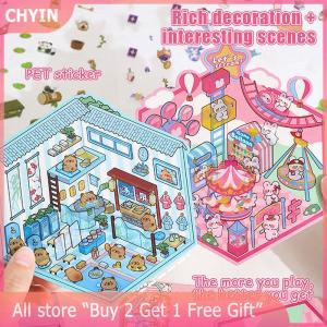 [COD] CHYIN 1Set Creative PET Stickers 3D Cute Cartoon DIY Scene Landscaping Decoration Stickers Fashion Kawaii Capybara Stickers Gifts