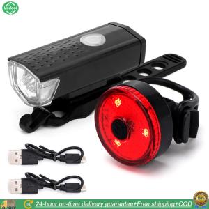[New] Bike Tail Light & Headlight Cycling Tail Lamp Rechargeable Bike Front Light LED Riding Warning Light Cycling Accessories
