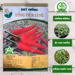 Hạt Giống Ớt Hiểm Lai F1 RED SKY 86 ĐỒNG TIỀN VÀNG (Gói 5gr)-Trái rất sai trái thuôn bụng to đầu tù đẹp