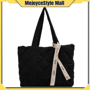 Puffer Quilted Shoulder Bag Casual Nylon Gym Yoga Bag Soft Cloth Work Tote for College Office Clinical Gym