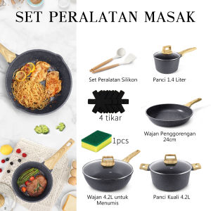 GiPP Set Peralatan Masak Keramik Anti Lengket Cookware Set 10pcs Bebas PFAS & PTFE & PFOA