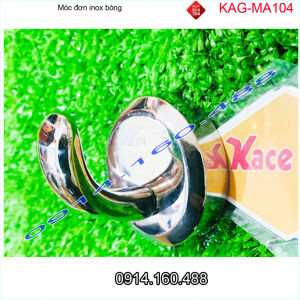 Móc đơn Inox 304 KAG-MA104 đế tròn Móc 1 treo quần áo cao cấp màu sáng bòng dùng cho khách sạn shop hàng chuẩn VN chất lượng cao