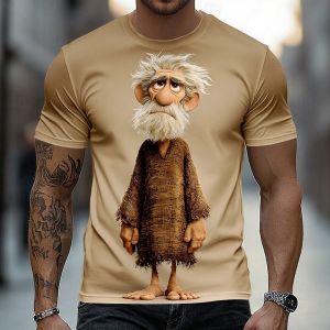 [Local Stock] ZEEMIN Mens Ombre Old Man T Shirt Short Sleeve T shirt 3D Print Crew Neck Shirt Funny Casual Daily Street Spring Summer Mens Clothing