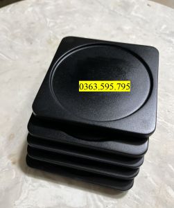 Lót ly gỗ sơn đen Lót ly màu đen ( Bộ 5 cái)