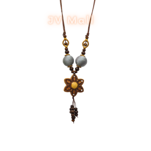 Kalung Fashion / Kalung Etnik / Kalung Handmade / Kalung Wanita / Aksesoris Wanita / Kalung Hijab / Aksesoris Hijab / Aksesoris Batik / Kalung Modern / Kalung Batik KEF76