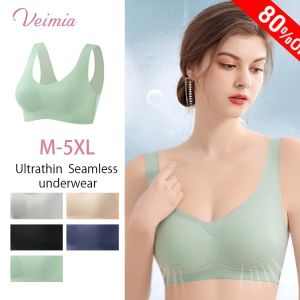 【Super invisible】Summer Ice Silk Seamless Wireless Bra Ultra-Thin Breathable Comfort Plus Size Women Traceless Support Sports Lightweight 40-95kg Lingerie Underwear Women