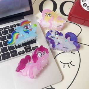 XINSU38 Sparkle Acetate Little Pony Hair Claw Rarity Acetic Acid Pinkie Pie Hair Clip Hairpin Cute Fluttershy Crab Clip Hair Styling Accessory