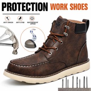 TOMITANY Kasut Keselamatan Safety Shoes Malaysia Kasut Kerja Lelaki Kasut Lelaki Tapak Getah Tahan Licin Anti Slip Kalis Air Topi Kaki Keluli Steel Toe Ringan Tahan Haus Tahan Bocor Fleksibel Mikrofiber Shoekulit Weaving Pelindung Metatarsal
