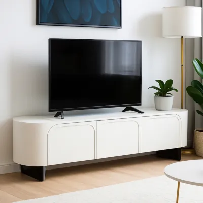 HILDA 200cm Rounded Corners TV Cabinet-White