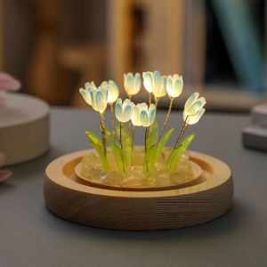Tulip Handmade DIY Atmosphere Lamp Ornaments Desktop Night Light Gift