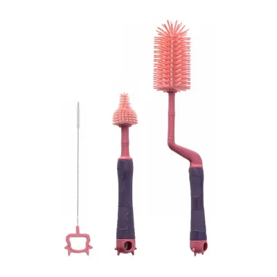 Cubble 3 In 1 Bottle And Nipple Brush Set Pink