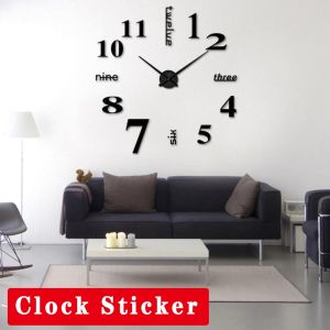 Đồng Hồ Treo Tường Gương Acrylic 3D Lớn Tự Làm Trong Phòng Khách 40*40Cm