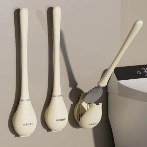 Cọ chà toilet UFORU silicon dán tường sang trọng mẫu mới - Chổi cọ nhà vệ sinh bàn chải treo tường decor nhà tắm xinh