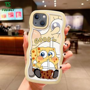 Cute Cartoon Hello Kitty SpongeBob Wave Border Phone Casing HP Soft TPU Back Cover Couple For Apple iPhone 14 Pro Max iPhone 14 Plus iPhone 13 Pro Max 12 Pro Max 11 Pro Max XS Max XR 7 Plus 8 Plus