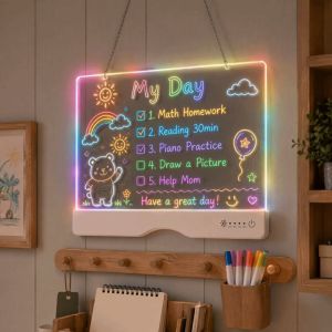 GENENIC Acrylic Panel LED Light Drawing Board Rechargeable Erasable Glow Sketch Pad Sketch Pad Type-C Charging Rechargeable Acrylic Message Board Kids