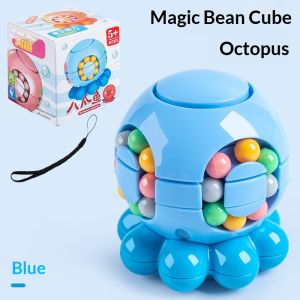 Rosy Recess Octopus Spinner Stress Relief Toy for Kids - Creative 3D Puzzle Cube with Colorful Beads