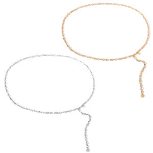 Minwen Fashion Women Lady Waist Chain Belt Metal Color Waistband Chain Belt For Dress Shirts Clothes Accessories