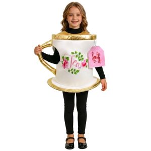 FOUNDTWO Kids Cos Costume Children Tea Cups Cosplay Suit Tea Parties Outfit Food Styling Theme Halloween Costume Set Comfortable Wear Dress Up Tea Cups Play Costume Halloween Birthday