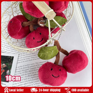 Fun Cute Cherry Plush Keychain Couple Doll Backpack Pendant Simulation Fruit Doll Jewelry Gift Fashion Cute Casual Decoration Plush Cartoon Cherry Charm Handbag Pendant Keychain for Women Cherry Cute Bag Ornament Accessories Backpack Decoration Gifts