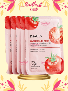 COMBO 30 Miếng Mặt Nạ Cà Chua Images Tomato Hyaluronic Acid Moisturizing Facial Mask Kiềm Dầu Giảm Mụn Chống Lão Hóa