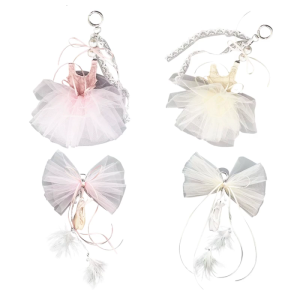 Lightweight Ballet Inspired Key Ring With Lace Details Stylish Lace Pearls Ballet Shoe Keychain Perfect For Gift Giving