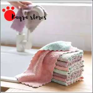 Kain lap Meja piring dapur Tebal Anti Minyak Kain Lap Microfiber Bahan lembut Serap Air