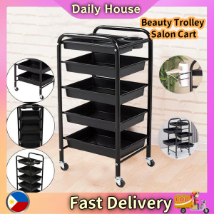 Hair Salon Trolley Cart with Wheels Hair Dye Coloring Kit Storage Cart Multifuntional Heavy Duty Beauty Salon Trolley with Hair Dryer Holder Large Capacity Barber Shop Tool Rack