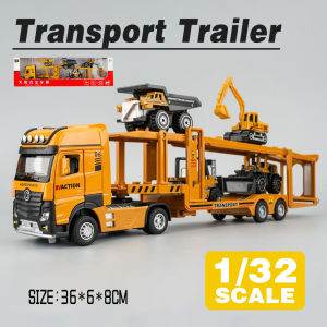 LEO 1:32 Vehicle Transport Trailer Metal Diecast Alloy Toy Car Model Trucks For Kids Toys Vehicles Hobbies Collectio