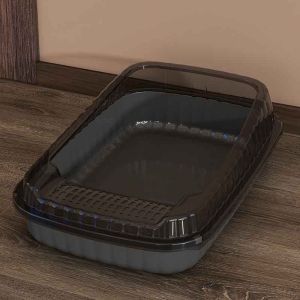 Rubvrenti Cat Litter Box Anti-splash Open Top Extra Large Cat Toilet Half Enclosed Thicken Durability 猫砂盆