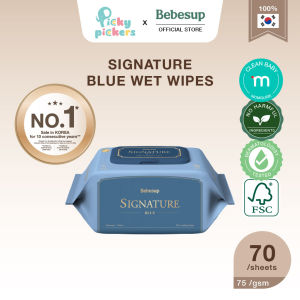 BEBESUP Signature Blue Wet Wipes (70 Sheets with Cap)